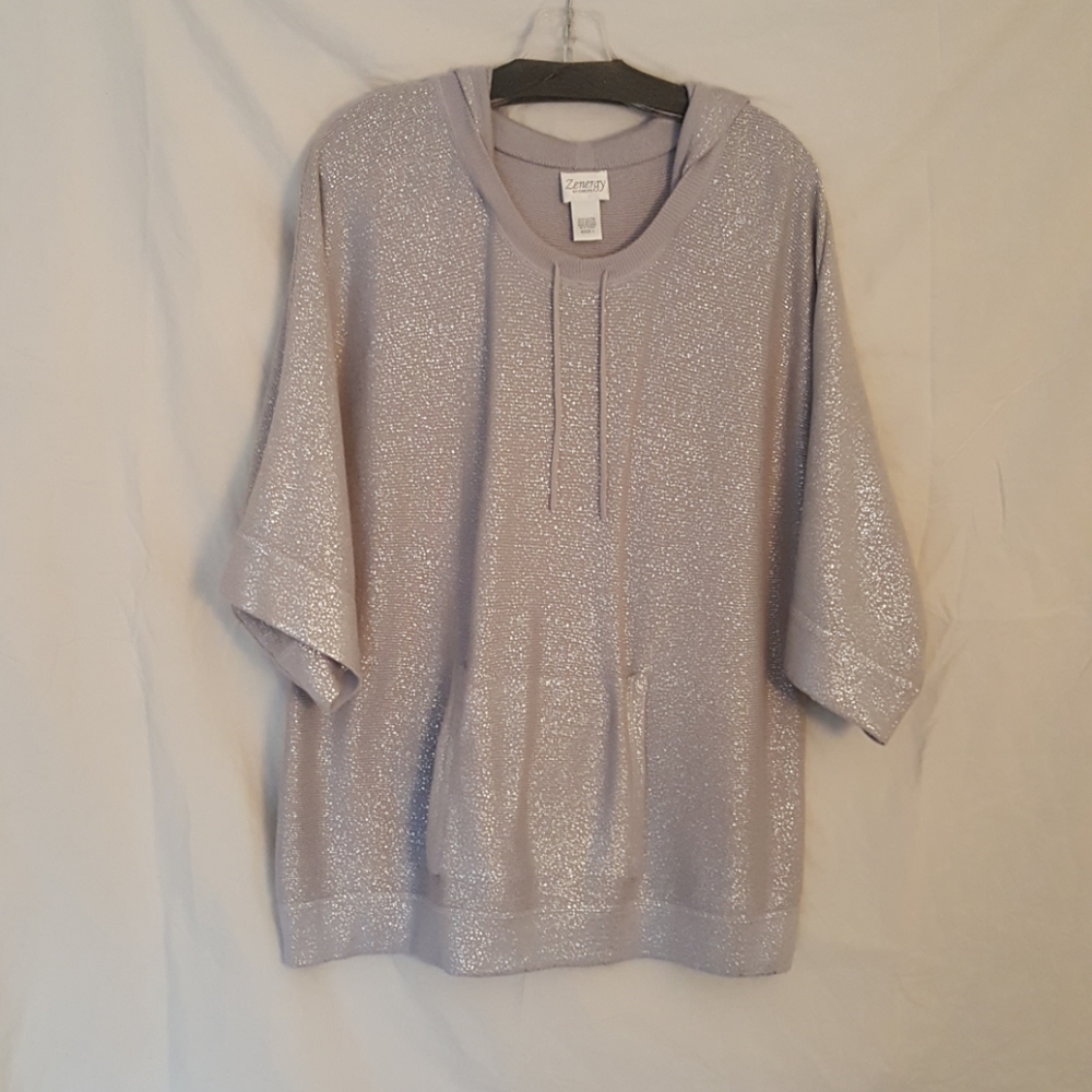Chicos Silver Knit Doleman Pullover